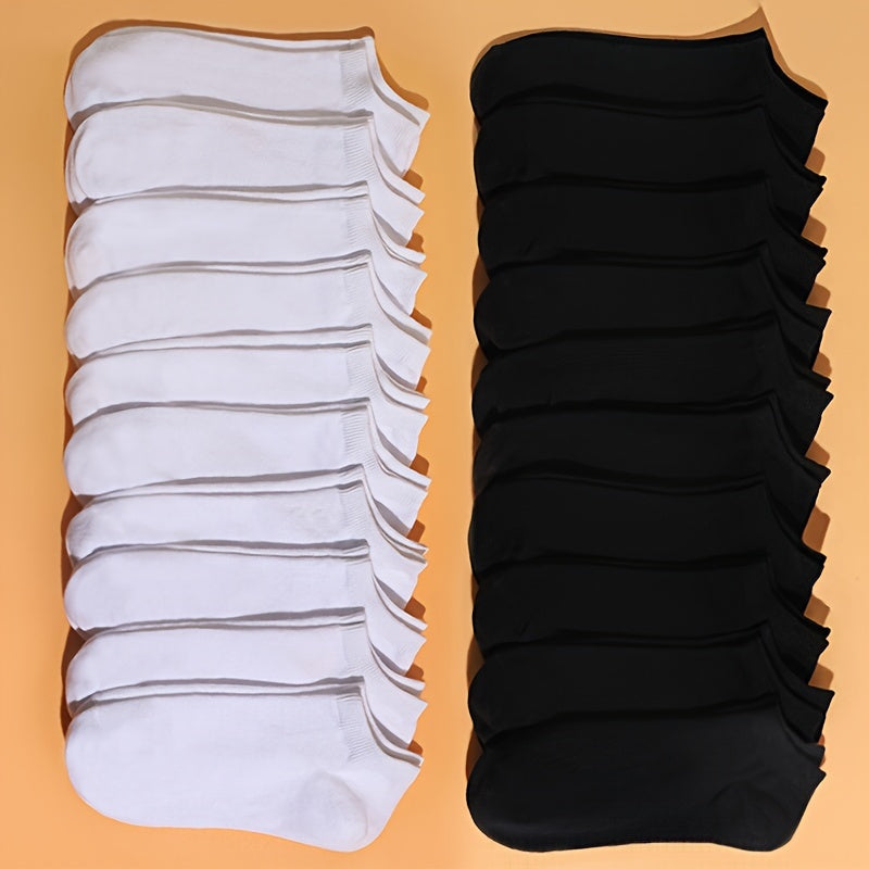 30 Pairs Women's Low Cut Ankle Socks Soft & Lightweight Solid Stockings