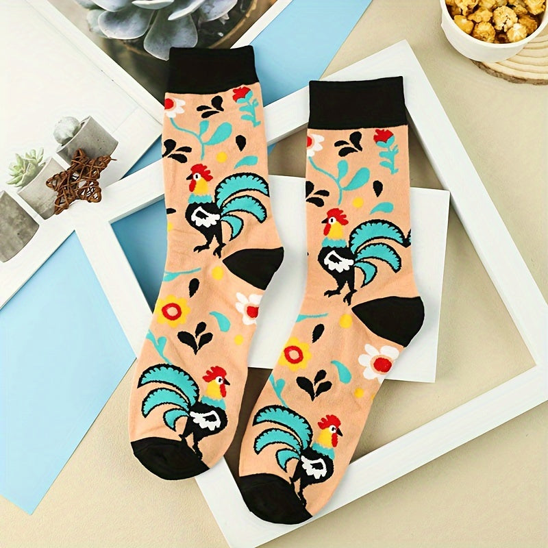 Men's Cock Print Socks Mid Tube Stockings Breathable & Comfy