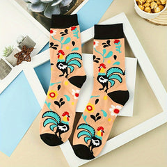 Men's Cock Print Socks Mid Tube Stockings Breathable & Comfy