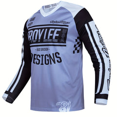 Men's Letter Print Block Long Sleeve V Neck T shirt
