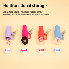 10pcs Mini Tumbler Keychains Compact Lipstick Holder