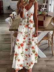  Ombre Print V Neck Maxi Dress