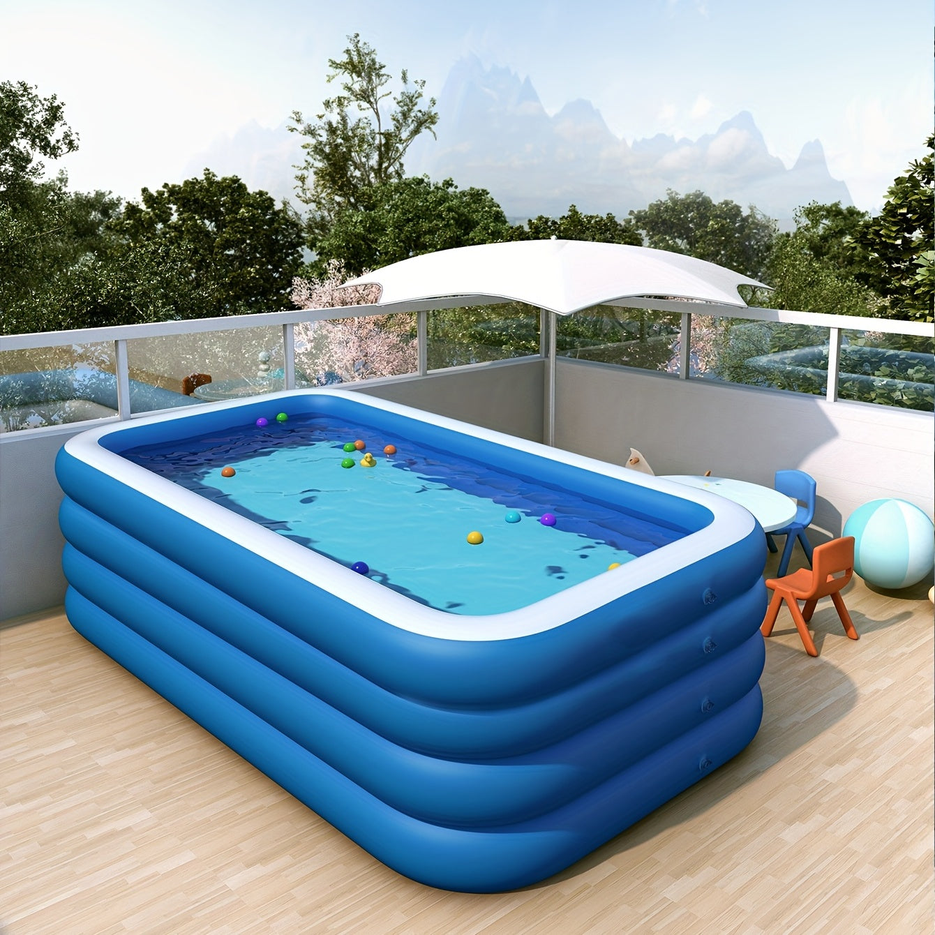 Inflatable Family Lounge Pool for Kids Adults Babies