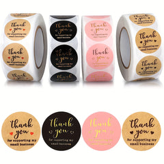 2000Pcs Thank You Stickers Small Business Adhesive Labels Round Stickers