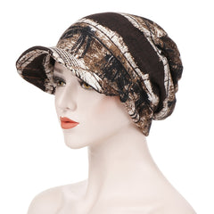 Floral Bandanna Hat Vintage Canvas Beanie Cap for Women