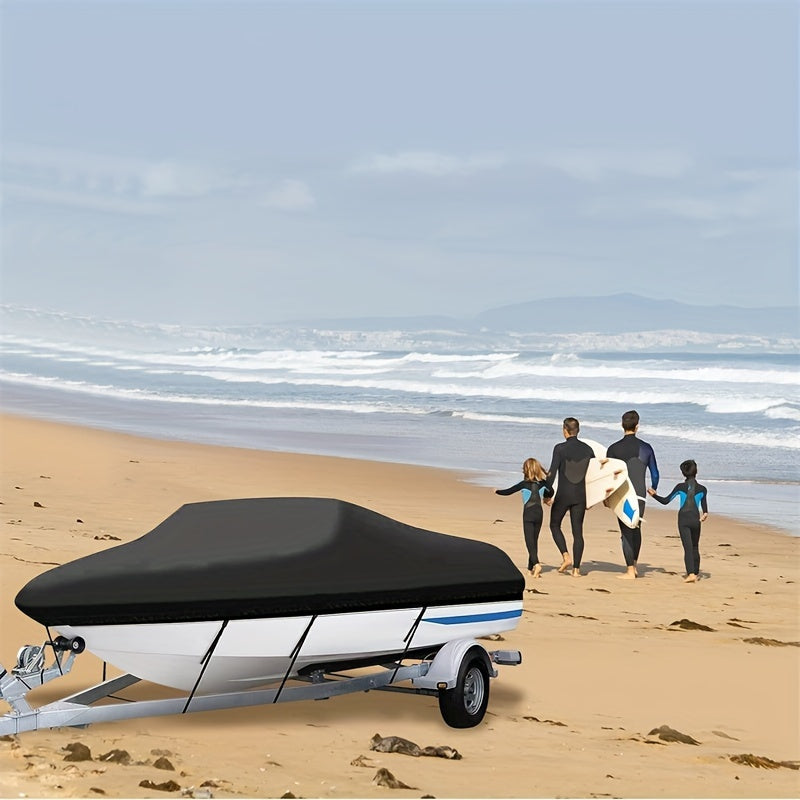 600D Heavy Duty Waterproof Boat Cover for 6.1-6.71m V Hull Ships