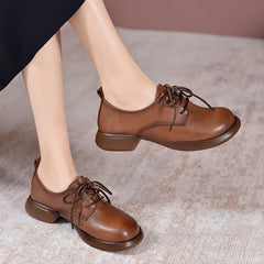 Women's Chunky Heeled Lace-up Oxford Shoes Comfortable Lightweight