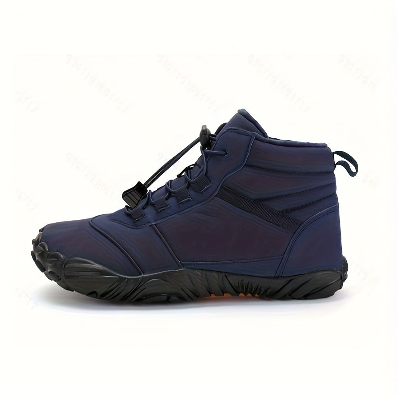 Waterproof Snow Boots Round Toe Non Slip Thermal Snow Shoes High Top Plush Outdo