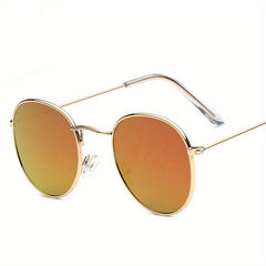 Round Metal Sunglasses UV400 Anti Glare for Driving
