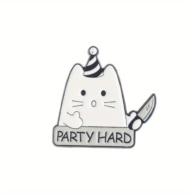 Funny Cat Enamel Lapel Pin Brooch for Men