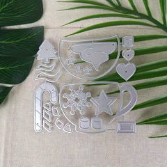 1pc Christmas Teacup Metal Cutting Die DIY Card Scrapbook Decoration