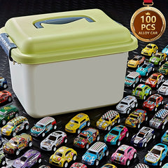 50 Pull Back Toy Cars with Storage Box - Christmas Halloween Thanksgiving Random