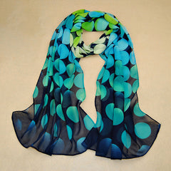 Print Silk Scarf Chiffon Shawl Lady Women Scarves Circle Dot