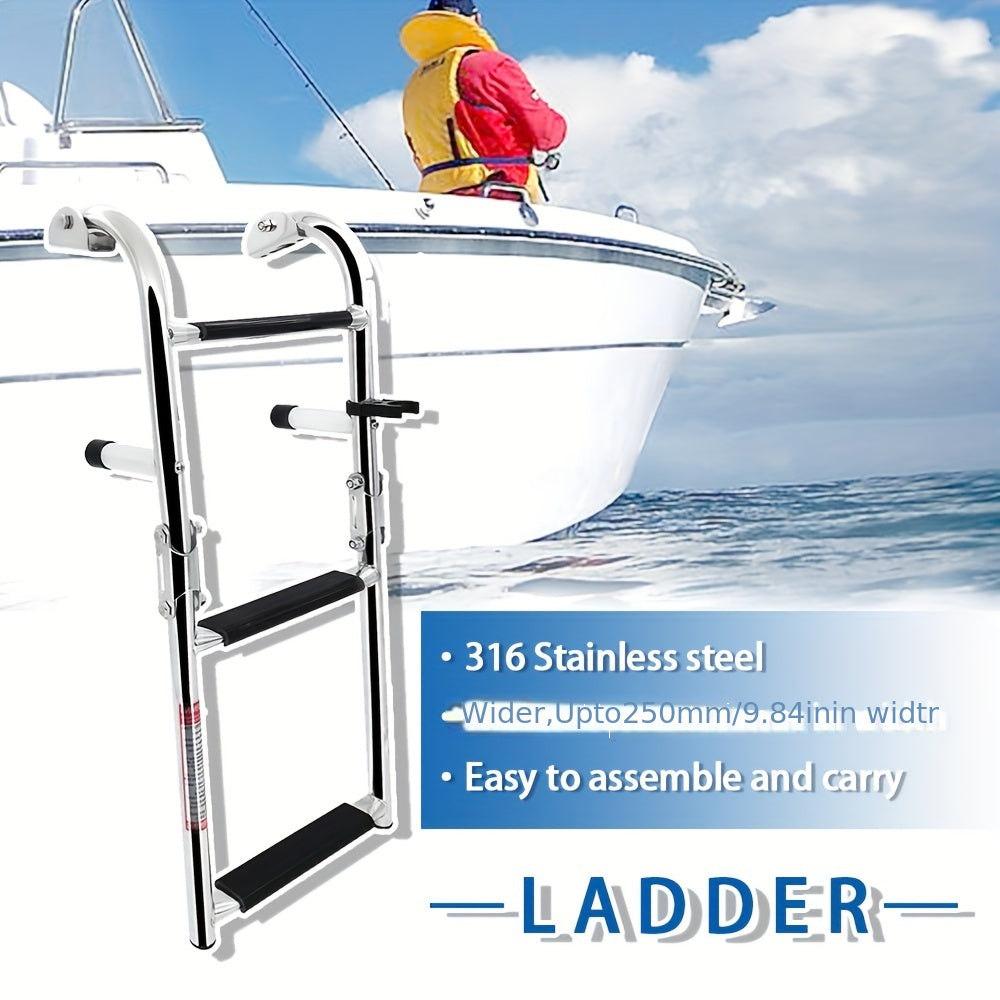 3 Step Telescopic Boat Ladder Stainless Steel Foldable Boat Ladder