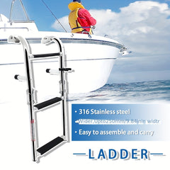 3 Step Telescopic Boat Ladder Stainless Steel Foldable Boat Ladder