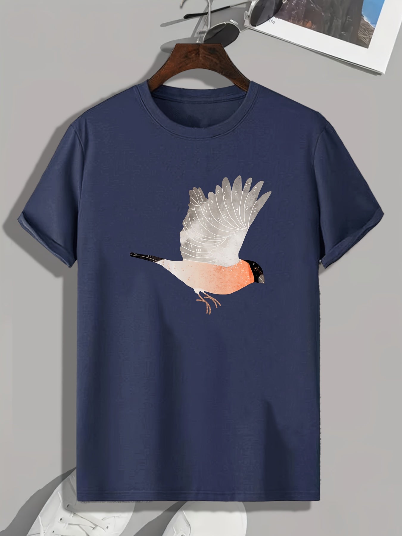 Bird Print Men's Graphic T shirt for Summer