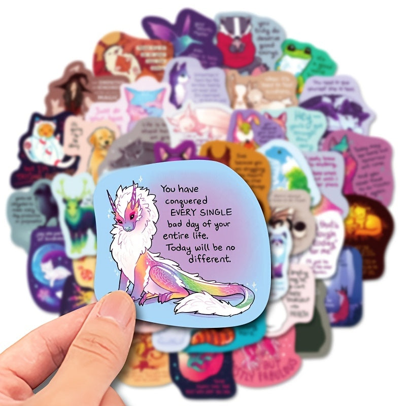 50pcs Inspirational Phrase Stickers Positive Motivational Quotes for Planners