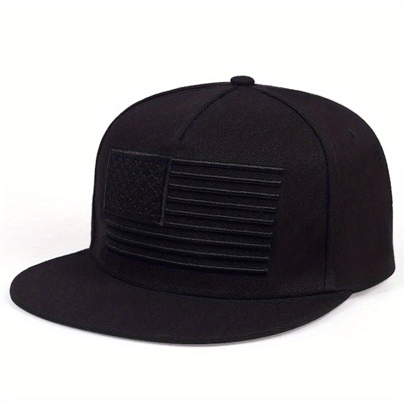 Flag Embroidery Snapback Hat Solid Hip Hop Baseball Cap Unisex