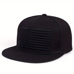 Flag Embroidery Snapback Hat Solid Hip Hop Baseball Cap Unisex