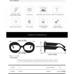 Oversized Oval Frame Sunglasses Multicolor UV400 Eye Protection