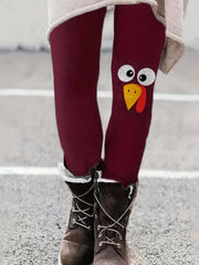  Women's Cartoon Print High Stretch Leggings