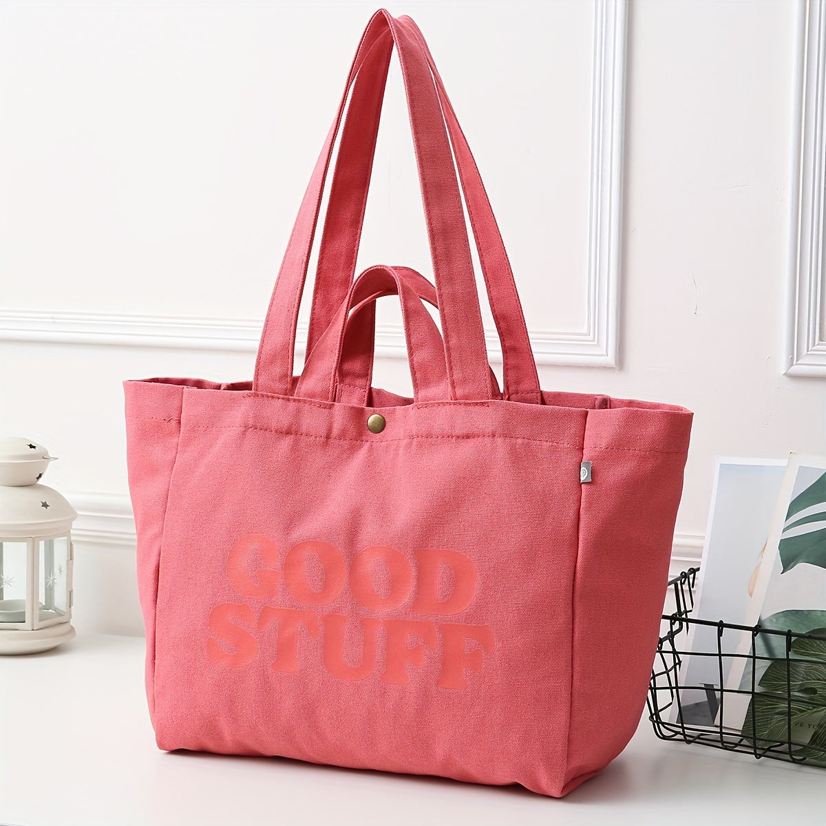 Letter Pattern Tote Bag Solid Shoulder Bag