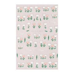 1pc DIY Nail Art Sticker Tulip Embossed Floral Adhesive Nail Sticker