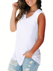 Women's Sleeveless V Neck Tank Top for Spring & Summer