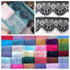 3M French Retro Eyelash Lace Fabric Floral Pattern Skirt Sleeves Underwear DIY