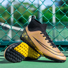 Boy's High Top Turf Football Boots Anti-Skid TF Soccer Cleats