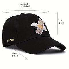 Adjustable Multicolor Mens Peaked Cap With Banknote Embroidery