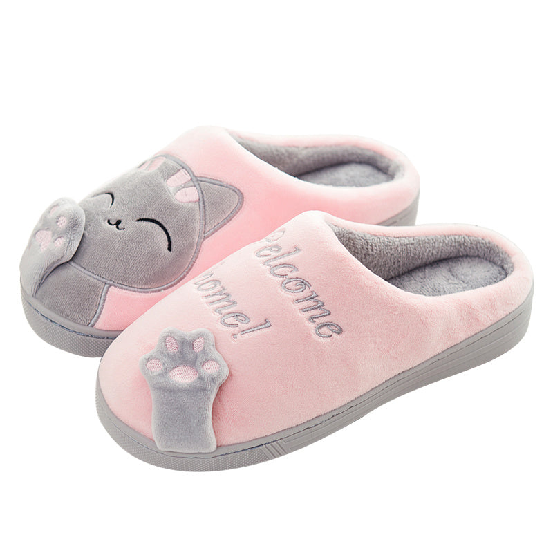 Cartoon Cat Memory Foam Slippers, Cozy Unisex Indoor House Shoes