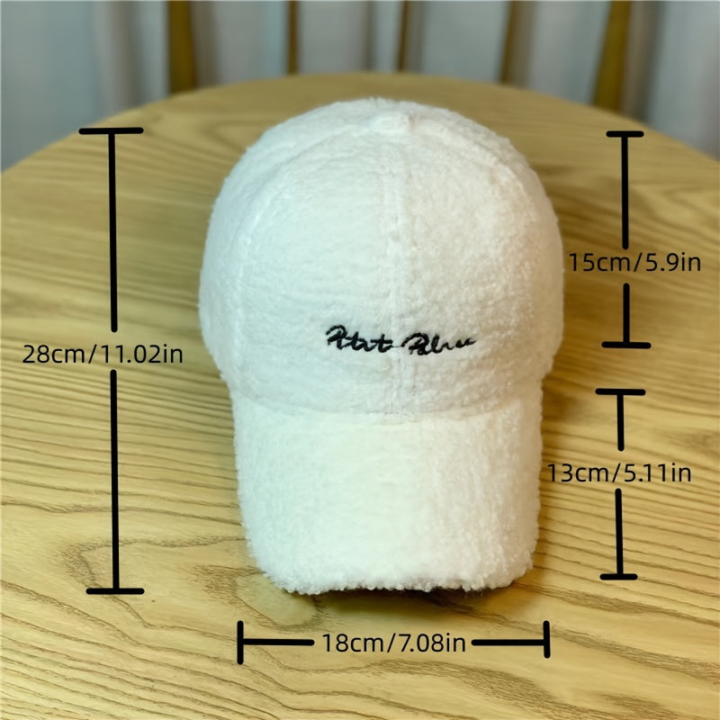 Warm Winter Wool Baseball Cap with Letter Embroidery