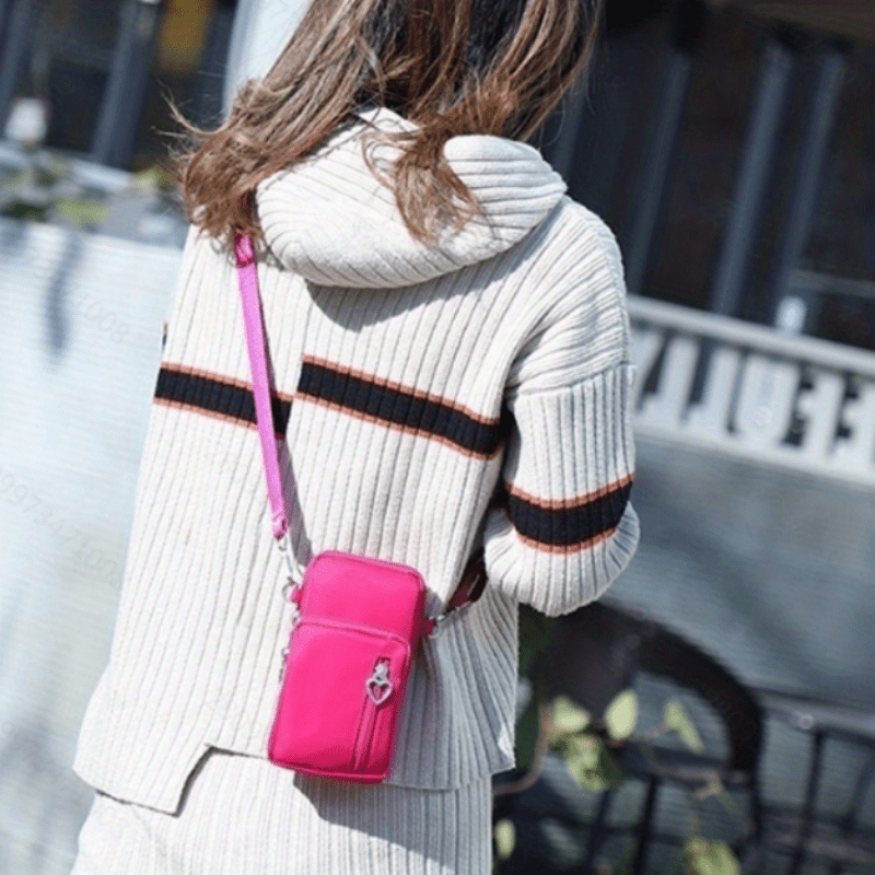 Heart Zipper Ring Shoulder Bag Waterproof Layered Crossbody Bag