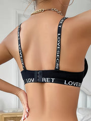 Letter Print Bra & Panties Lingerie Set