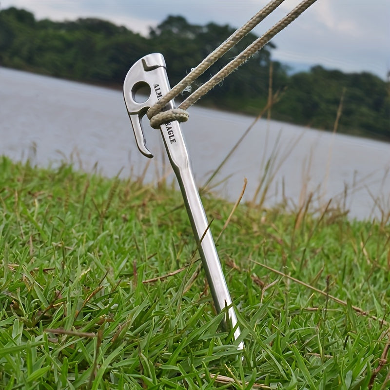 8pcs 420 Stainless Steel Ground Nails Camping Tent Canopy Stakes