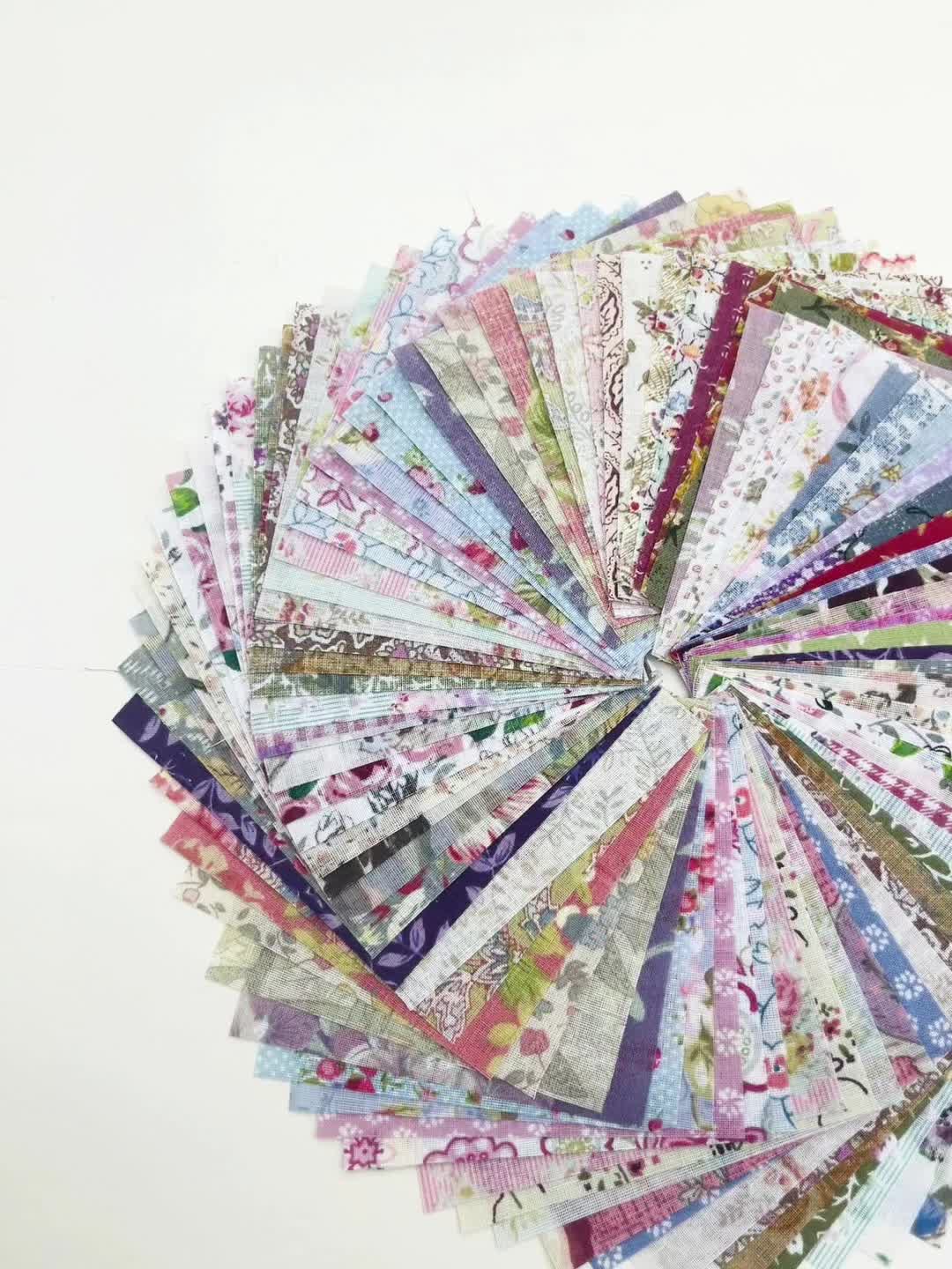 100pcs Dark Printed Quilted Fabric Bundle DIY Sewing Crafts 50 Colors 2pcs