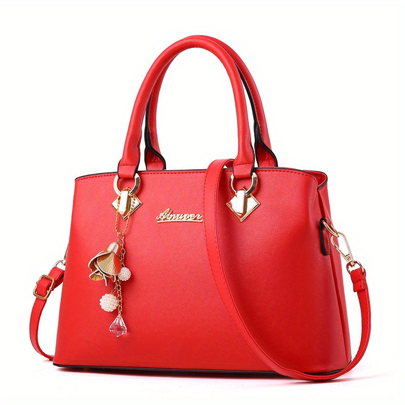 Classic Tote Satchel Bag All Match Shoulder Bag Work Pendant