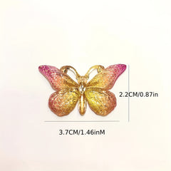 3pcs Butterfly Hair Clip Gradient Crackle Flaw Print Headwear
