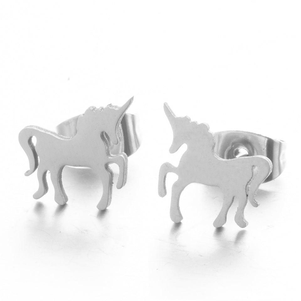 Unicorn Stainless Steel Stud Earrings Decor Gift