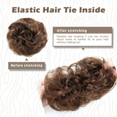 16 Cm Brazilian Human Hair Messy Bun Chignon Extensions