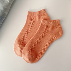5 Pairs Textured Low Cut Ankle Socks Women's Stockings