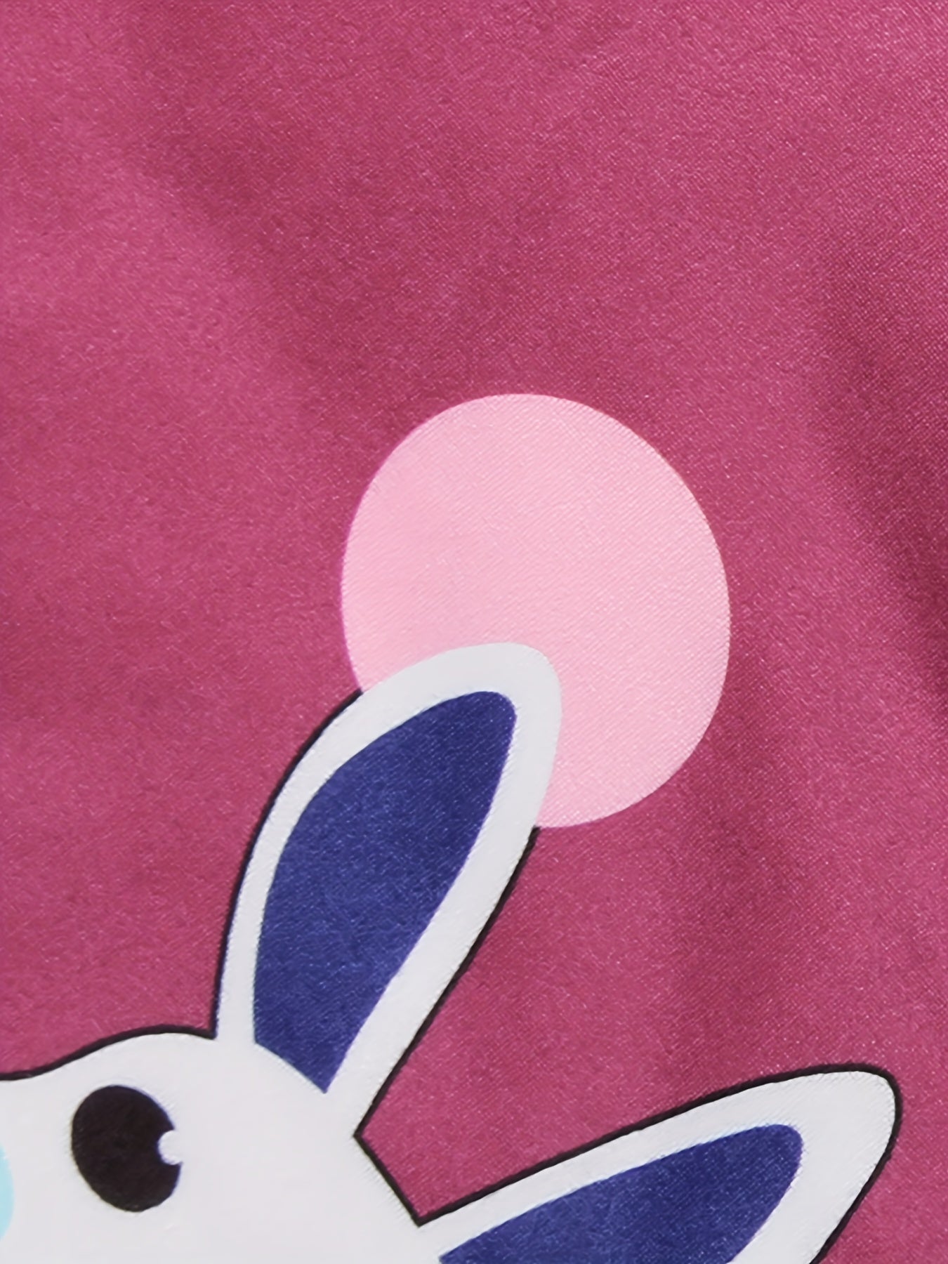  Rabbit & Dot Print Pajama Set Long Sleeve Tee & Pants Two Piece