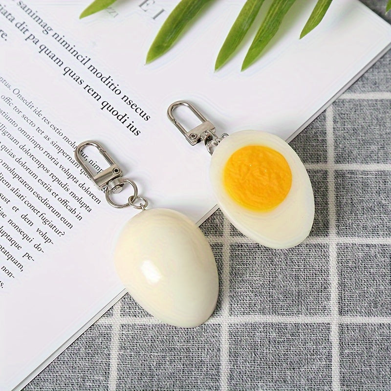 PVC Boiled Egg Keychain Bag Backpack Pendant Car Keychain