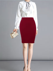 Solid Bodycon Skirt for Women
