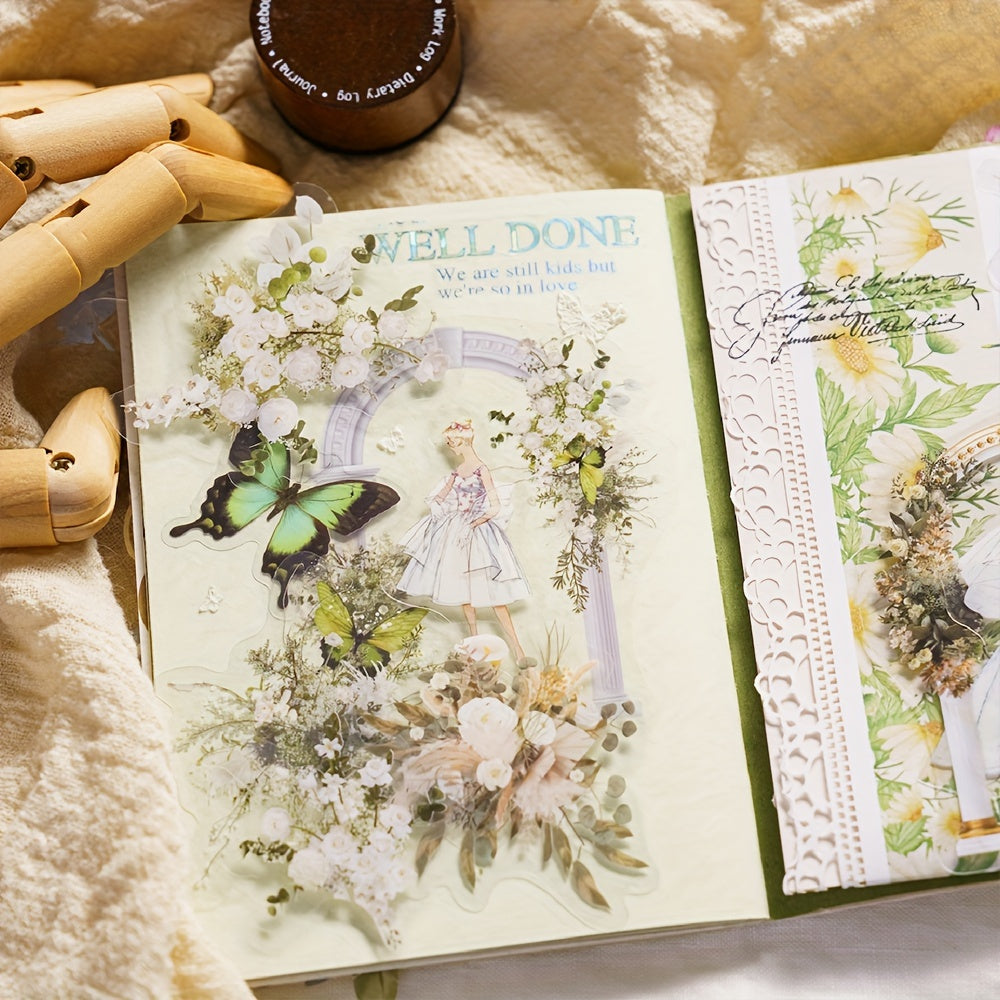 20pcs Literary Flower Arch Sticker Pack