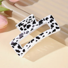Cow Print Hair Claw Rectangle Frame Banana Clip Styling Accessory
