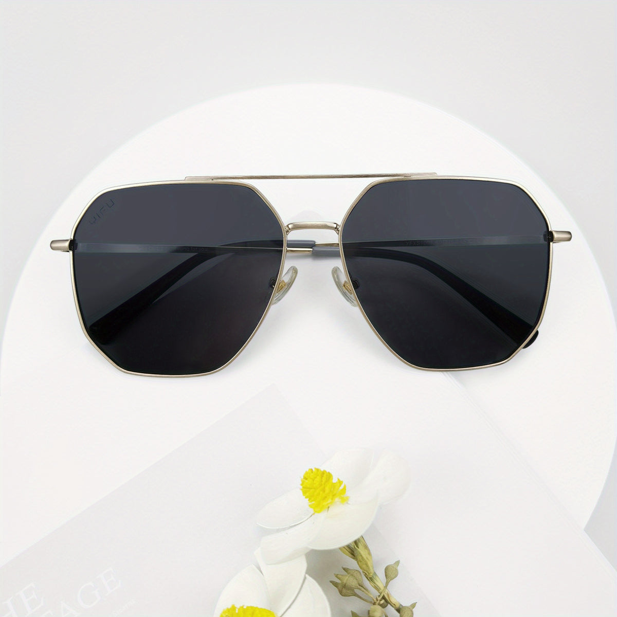 Men's Polarized Square Double Bridge Sunglasses UV 400