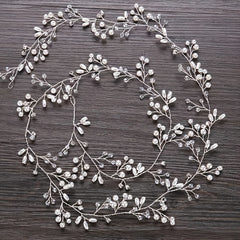 Wedding Bridal Headband Headpieces Crystals Faux Pearls Hair Vine