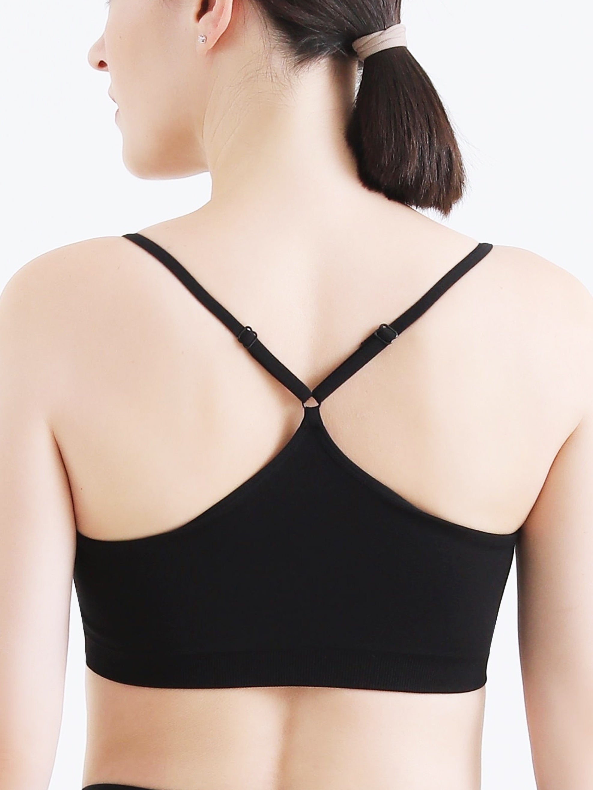 3pcs Criss Cross Back Cami Tops Slim Sports Crop Top Women's Lingerie